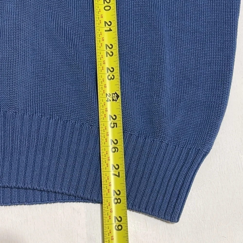 Gran Sasso Woman Blue V Neck Sweater Made in Italy Size 14 - Picture 5 of 9